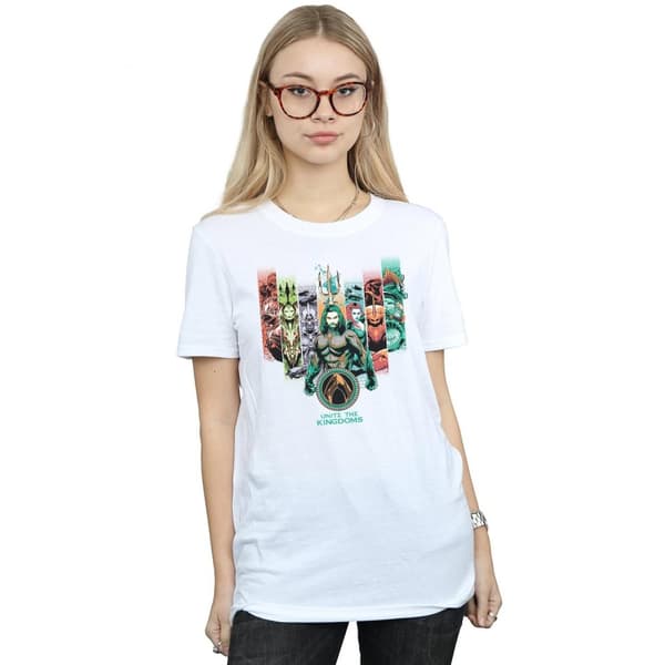 DC Comics Womens/Ladies Aquaman Unite The Kingdoms Cotton Boyfriend T-Shirt
