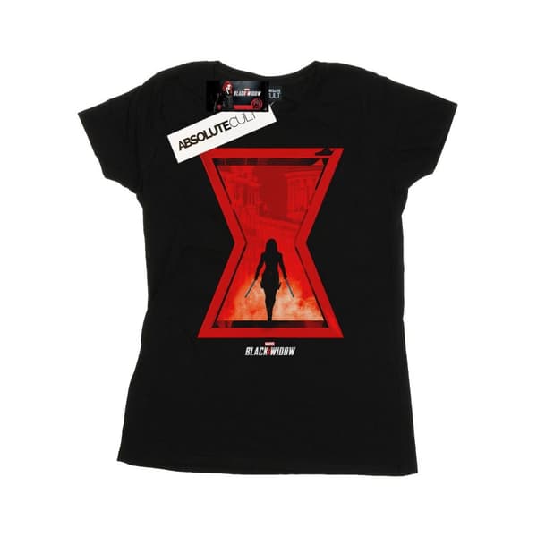 Marvel Dam/kvinnor - Black Widow - Silhuett av filmikonen - T-shirt i bomull