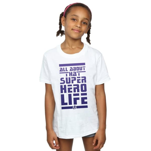 Marvel Girls Avengers Endgame Superhero Life Cotton T-Shirt