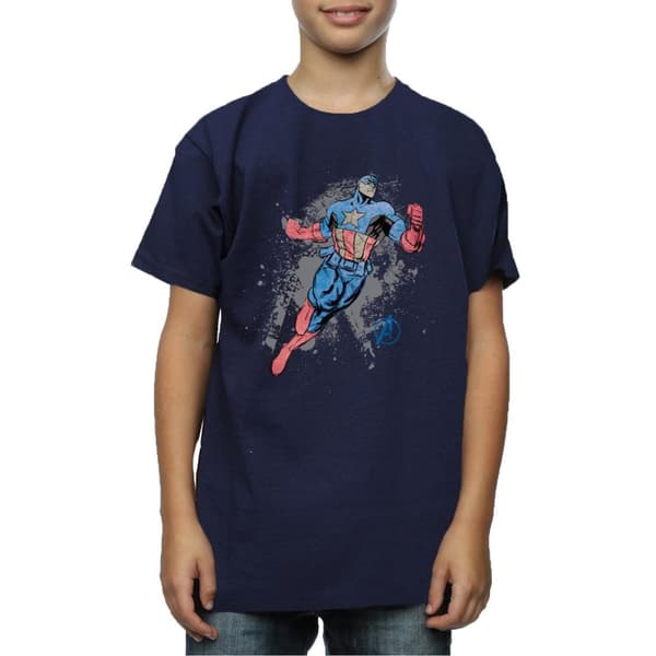 Marvel Boys Avengers Captain America Splash T-Shirt