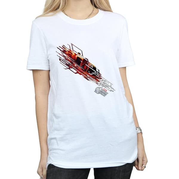Marvel Womens/Ladies Iron Man Shooting Burst Cotton Boyfriend T-Shirt