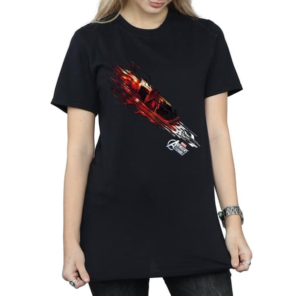 Marvel Womens/Ladies Iron Man Shooting Burst Cotton Boyfriend T-Shirt