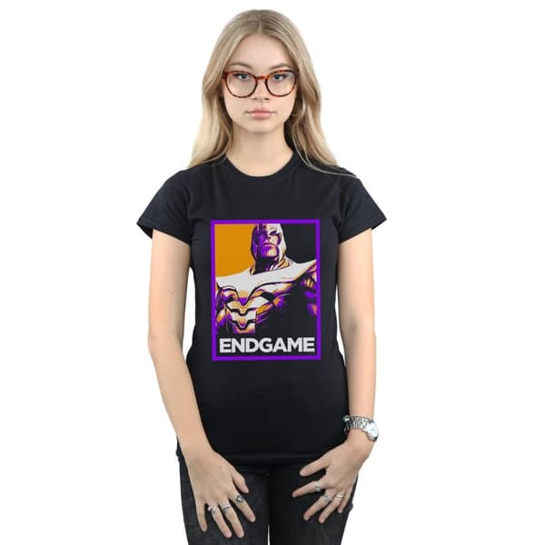 Marvel Womens/Ladies Avengers Endgame Thanos Poster Cotton T-Shirt