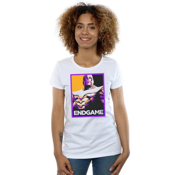 Marvel Womens/Ladies Avengers Endgame Thanos Poster Cotton T-Shirt