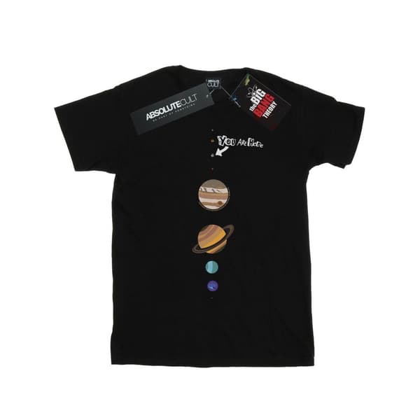 The Big Bang Theory Womens/Ladies You Are Here Cotton Boyfriend T-Shirt Black L