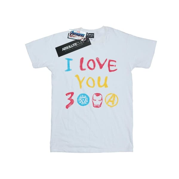 Marvel Girls Avengers Endgame I Love You 3000 Crayons Cotton T-Shirt White 7-8 Years
