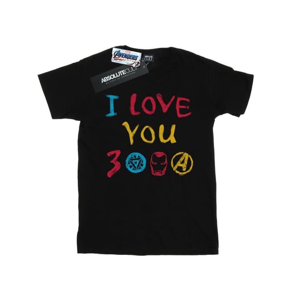 Marvel Girls Avengers Endgame I Love You 3000 Crayons Cotton T-Shirt