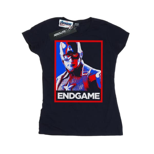 Marvel Womens/Ladies Avengers Endgame Captain America Poster Cotton T-Shirt