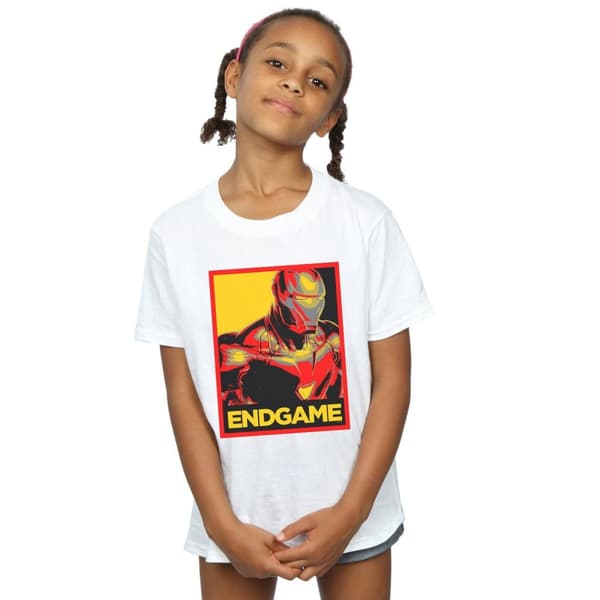 Marvel Girls Avengers Endgame Iron Man Poster Cotton T-Shirt
