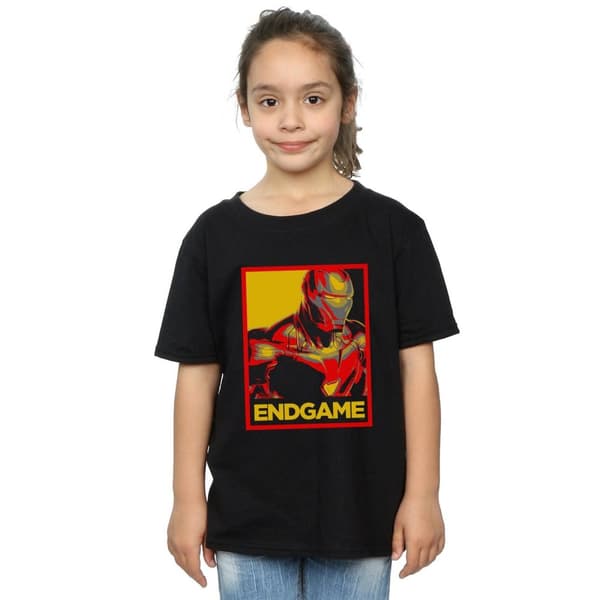 Marvel Girls Avengers Endgame Iron Man Poster Cotton T-Shirt