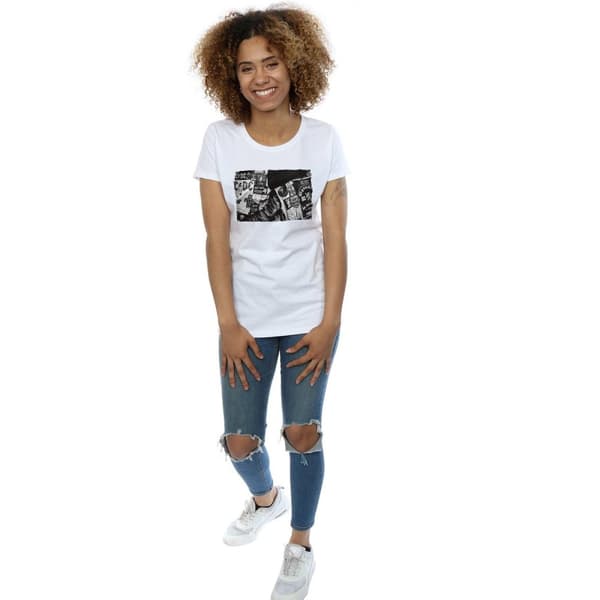AC/DC Womens/Ladies Badges And Posters Collection Cotton T-Shirt