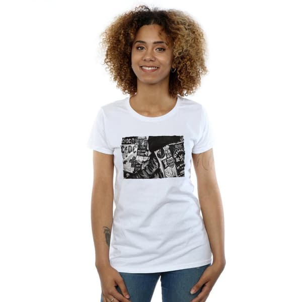 AC/DC Womens/Ladies Badges And Posters Collection Cotton T-Shirt