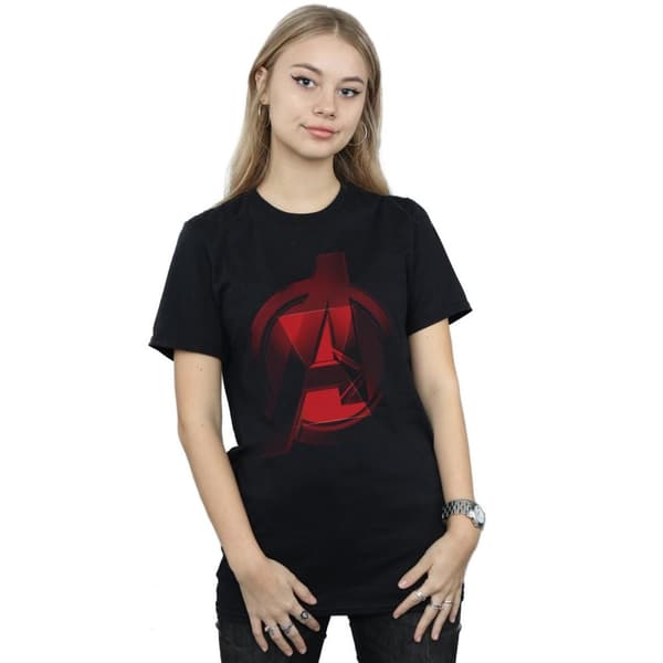 Marvel Dam/Tjej Black Widow Movie Avengers Logo Boyfriend T-shirt i bomull