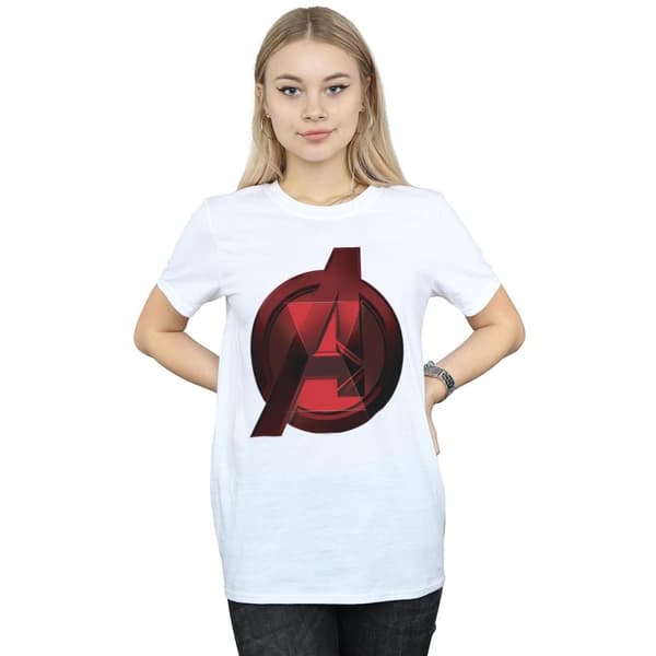 Marvel Dam/Tjej Black Widow Movie Avengers Logo Boyfriend T-shirt i bomull