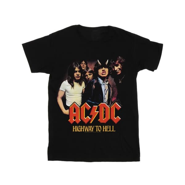 ACDC Girls Highway To Hell Group Cotton T-Shirt