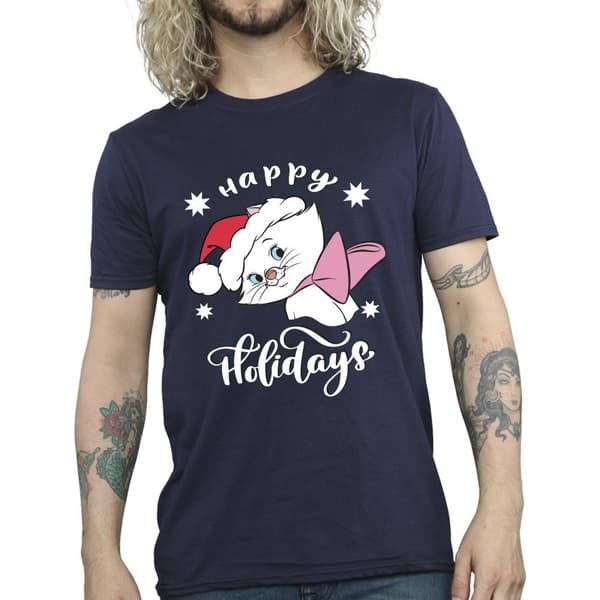 Disney Mens The Aristocats Happy Holidays T-Shirt