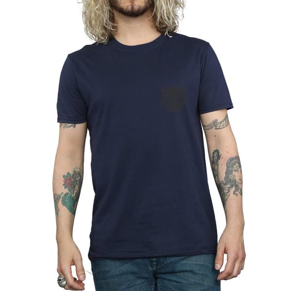 Marvel Mens Black Panther Black On Black Chest Print T-Shirt