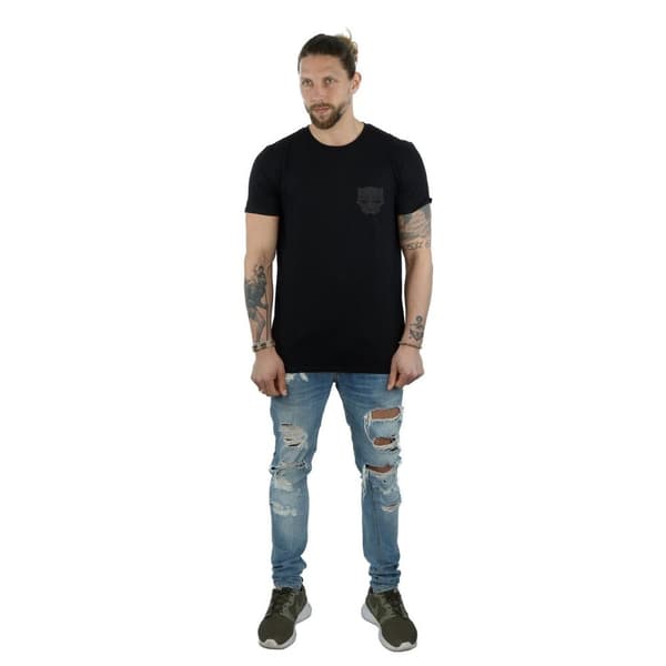 Marvel Mens Black Panther Black On Black Chest Print T-Shirt