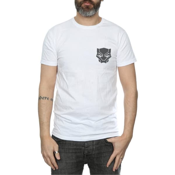 Marvel Mens Black Panther Black On Black Chest Print T-Shirt