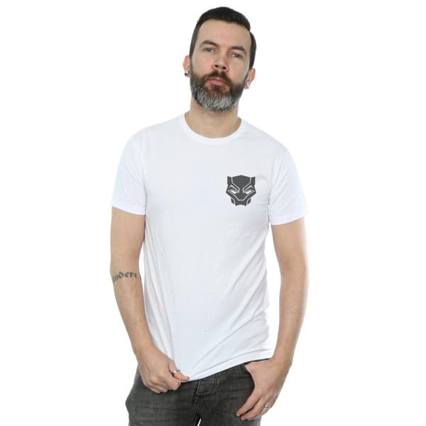 Marvel Mens Black Panther Black On Black Chest Print T-Shirt