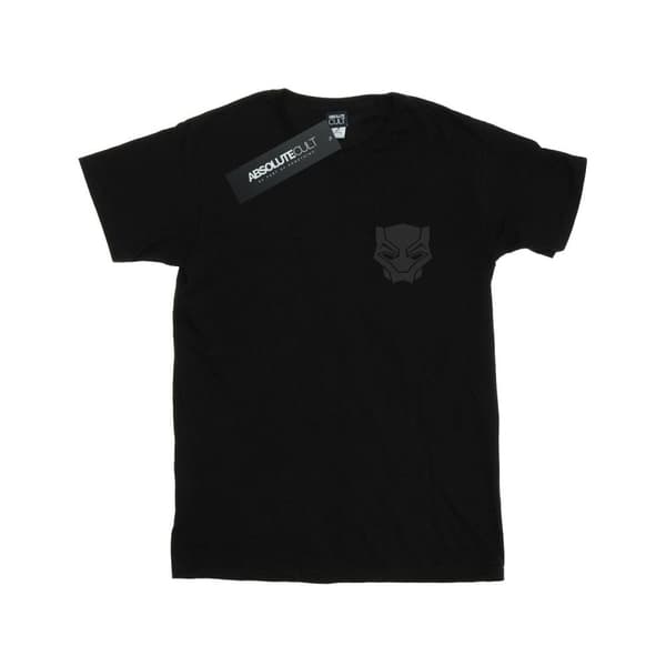 Marvel Mens Black Panther Black On Black Chest Print T-Shirt