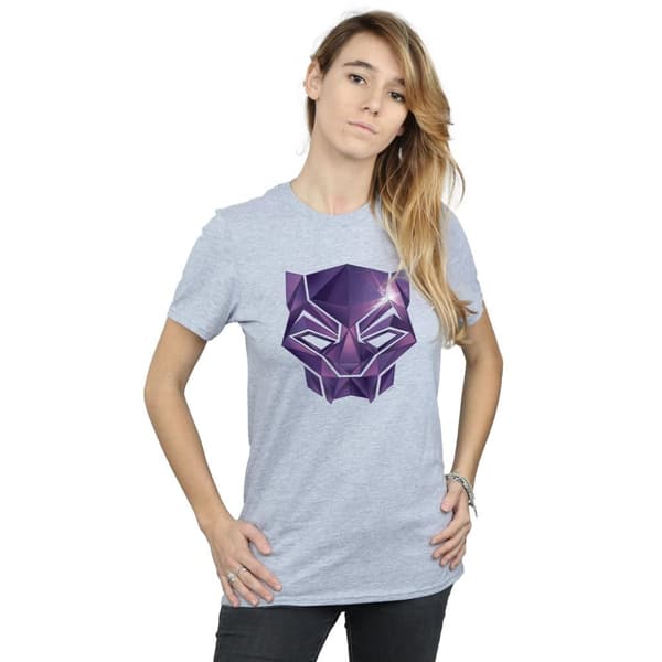 Marvel Womens/Ladies Avengers Infinity War Black Panther Geometric Cotton Boyfriend T-Shirt