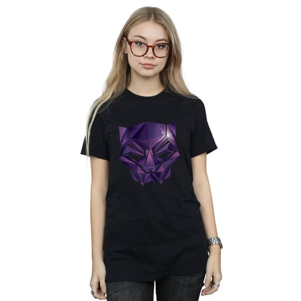 Marvel Dam/Tjej Avengers Infinity War Black Panther Geometric Bomull Boyfriend T-shirt