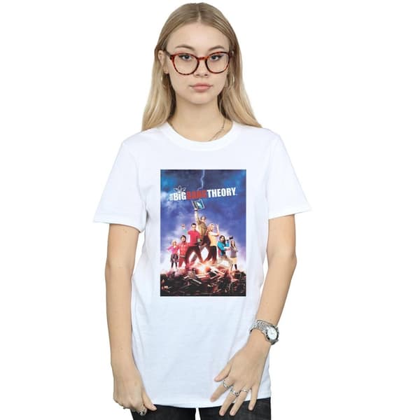The Big Bang Theory Womens/Ladies Character Poster Cotton Boyfriend T-Shirt