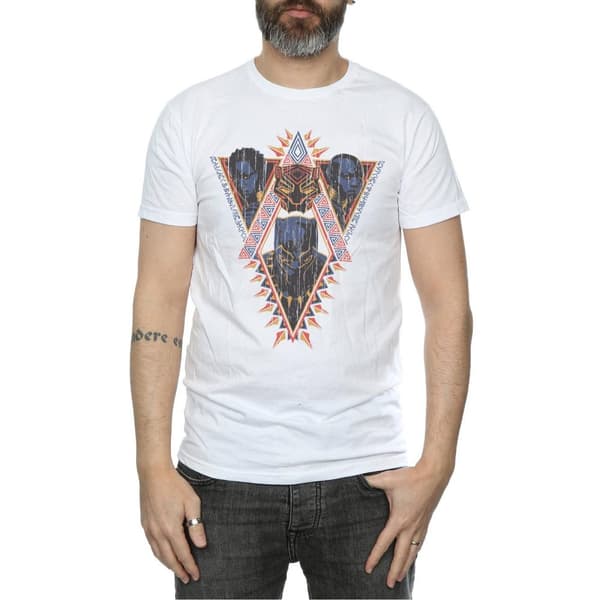 Marvel Mens Black Panther Tribal Heads T-Shirt