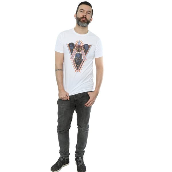 Marvel Mens Black Panther Tribal Heads T-Shirt