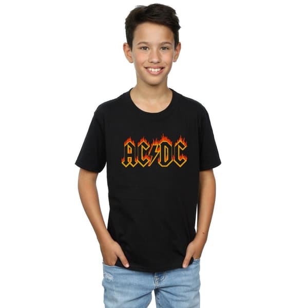 AC/DC T-shirt med Flames-logotyp för pojkar