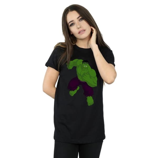 Marvel Womens/Ladies Hulk Pose Cotton Boyfriend T-Shirt