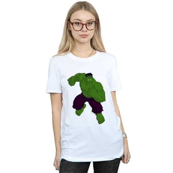 Marvel Womens/Ladies Hulk Pose Cotton Boyfriend T-Shirt