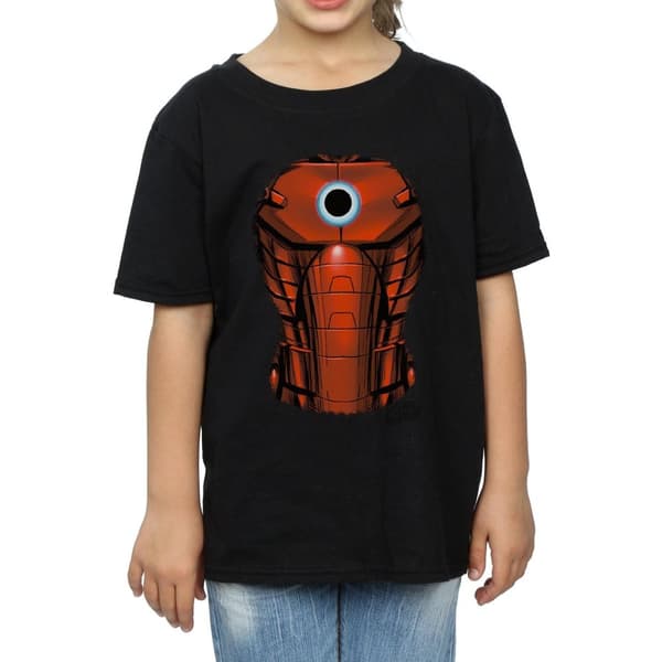 Marvel Girls Iron Man Chest Burst Cotton T-Shirt