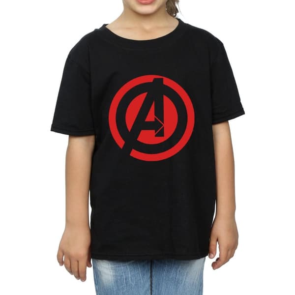 Marvel Girls Avengers Assemble Solid A Logo Cotton T-Shirt