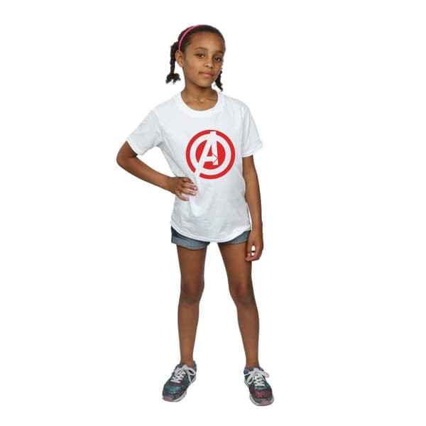 Marvel Girls Avengers Assemble Solid A Logo Cotton T-Shirt