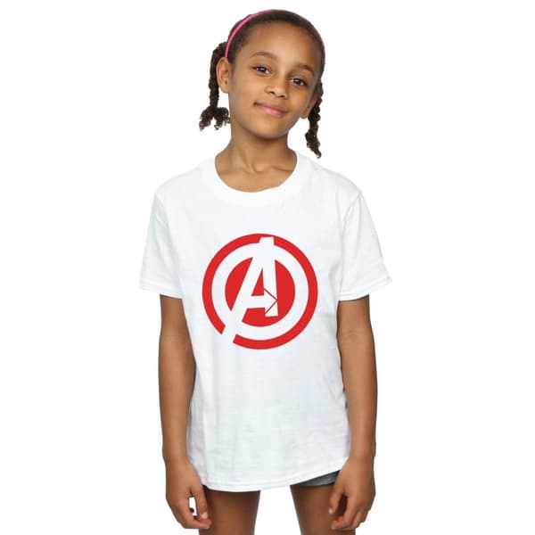 Marvel Girls Avengers Assemble Solid A Logo Cotton T-Shirt