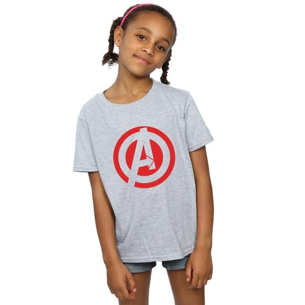 Marvel T-shirt i bomull med A-logotyp - Avengers Assemble - för flickor
