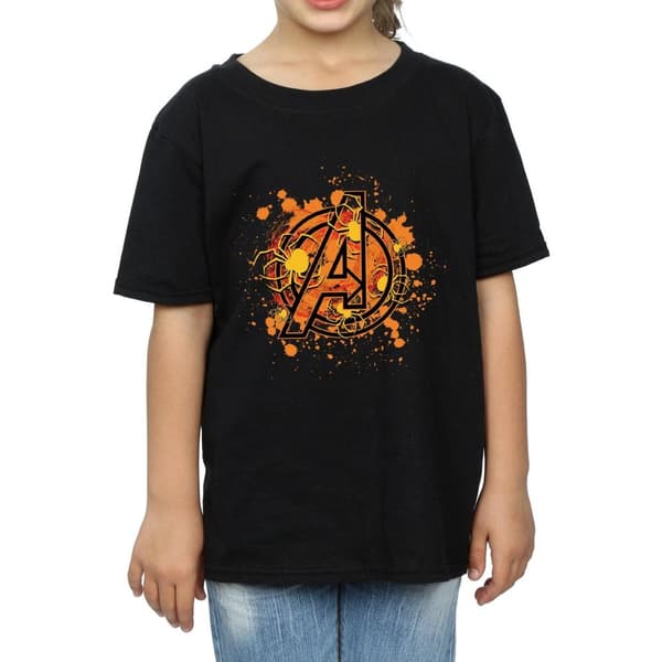 Marvel Girls Avengers Assemble Halloween Spider Logo Cotton T-Shirt