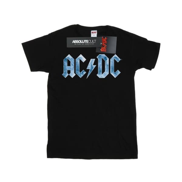AC/DC Girls Blue Ice Logo Cotton T-Shirt Black 5-6 Years