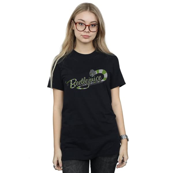 Beetlejuice Womens/Ladies Sandworm Alt Logo Cotton Boyfriend T-Shirt