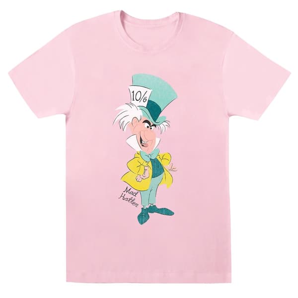 Disney T-shirt i klassisk bomull för flickor - Alice i underlandet - Mad Hatter Baby Pink 7-8 Years