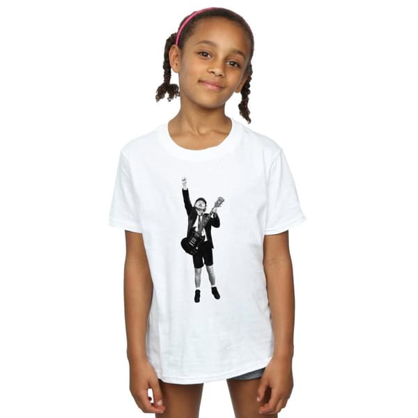 AC/DC Angus Young T-shirt med utskuret snitt i bomull för flickor