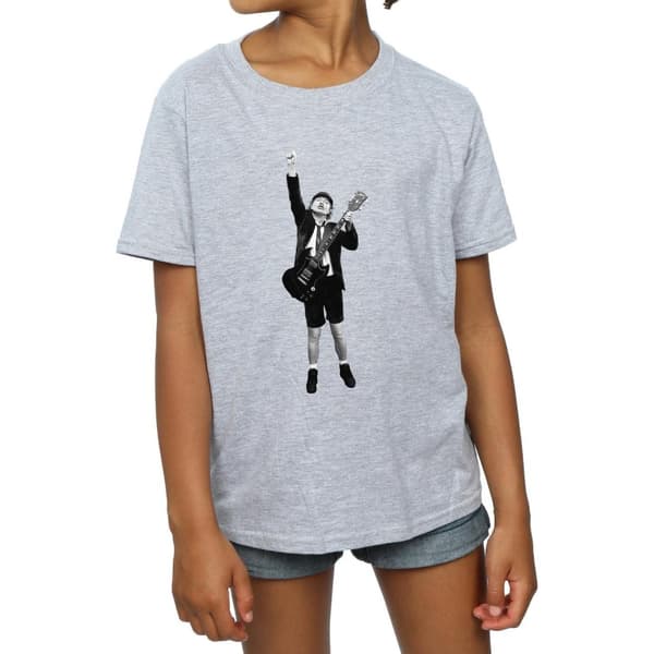 AC/DC Angus Young T-shirt med utskuret snitt i bomull för flickor