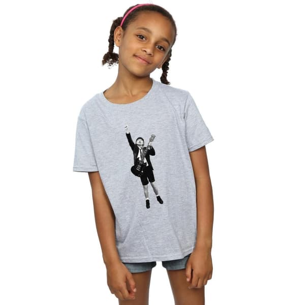 AC/DC Angus Young T-shirt med utskuret snitt i bomull för flickor