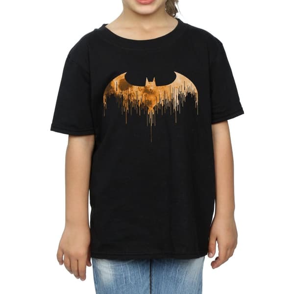 DC Comics Girls Batman Arkham Knight Halloween Moon Logo Fill Cotton T-Shirt