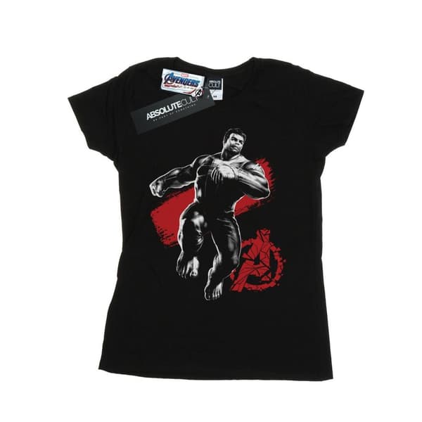 Marvel Womens/Ladies Avengers Endgame Mono Hulk Cotton T-Shirt Black S
