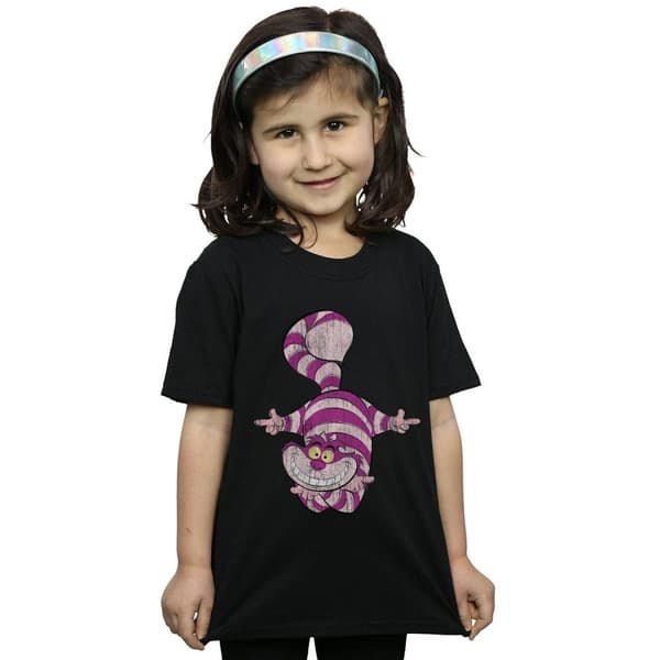Disney T-shirt i bomull med uppochnedvänd Cheshire-katt från Alice i underlandet
