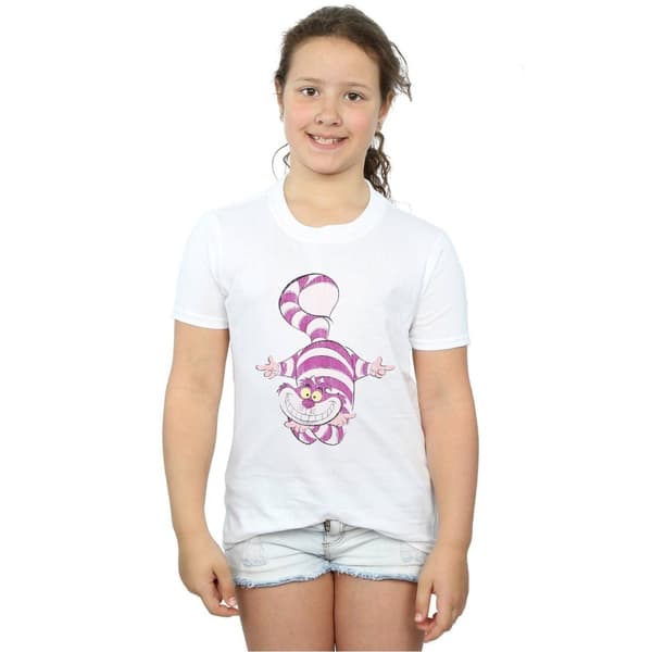 Disney T-shirt i bomull med uppochnedvänd Cheshire-katt från Alice i underlandet