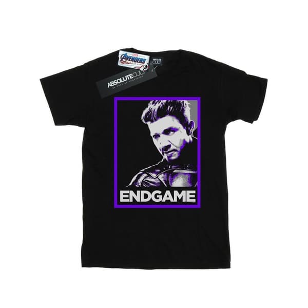Marvel Womens/Ladies Avengers Endgame Hawkeye Poster Cotton Boyfriend T-Shirt Black 3XL